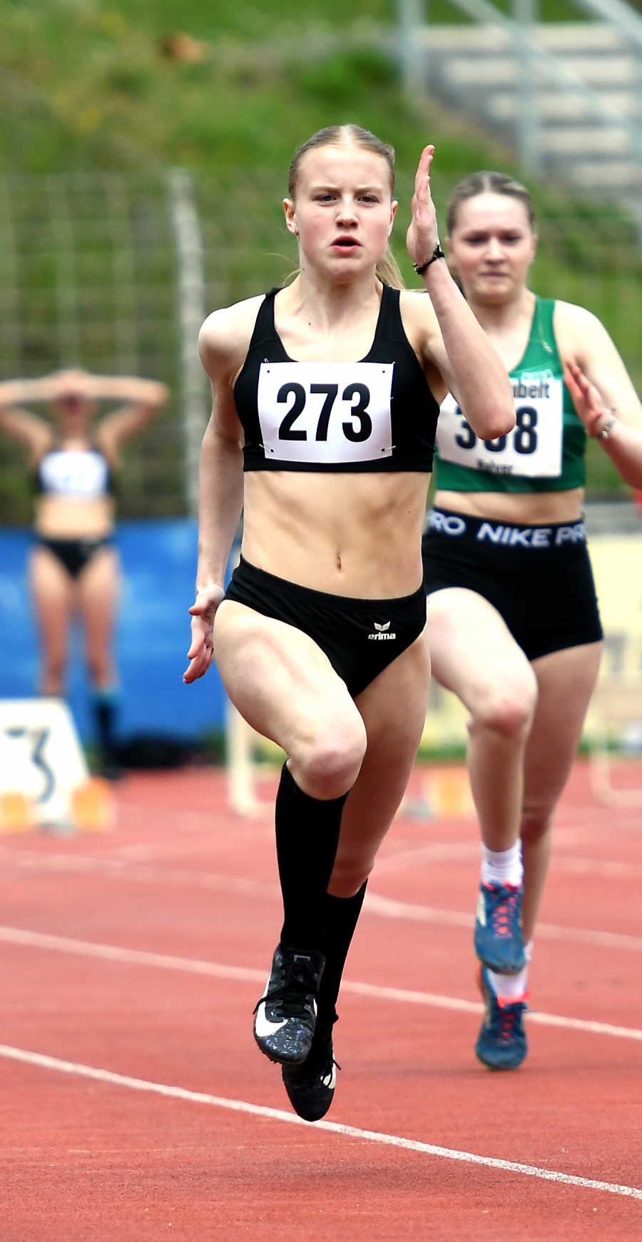 DM-Platz vier über 100 Meter: Sprinttalent Maja Bolinger vom LAZ Soest schaffte in der Saison 2024 den Sprung in die deutsche Spitzenklasse der weibl. Jugend U16. Foto: Bottin