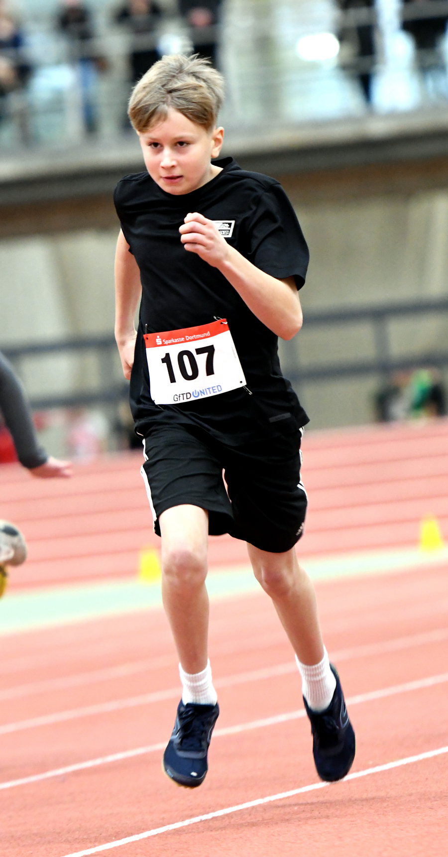 Malte Langenscheidt (M12) legte die 60 Meter in Dortmund in 9,63 Sekunden zurück. Foto: Bottin