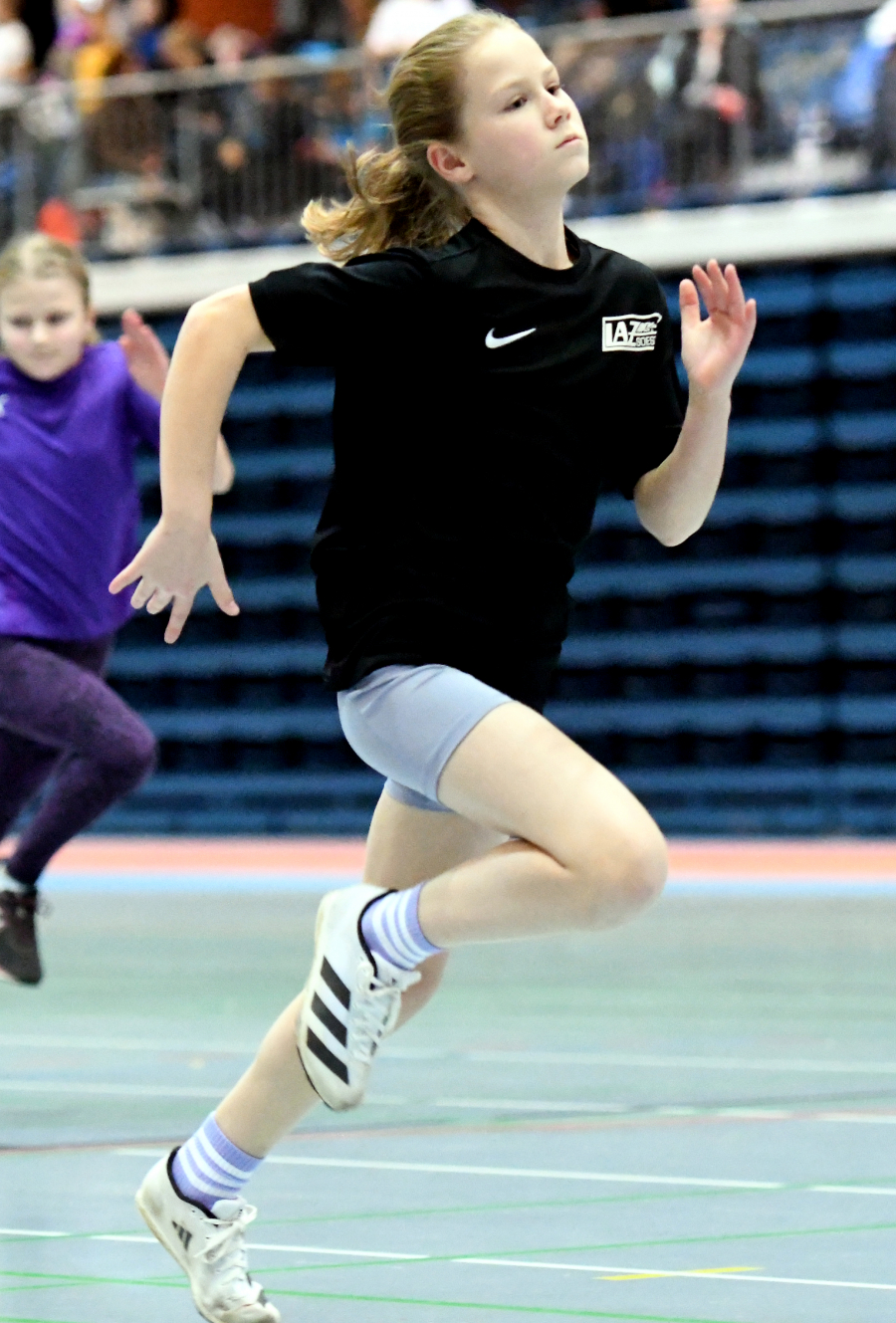 Doppelsiegerin in Bielefeld: Noelle Biegel (W10) vom LAZ Soest setzte sich im 50-Meter-Sprint und im Weitsprung mit starken Leistungen durch.