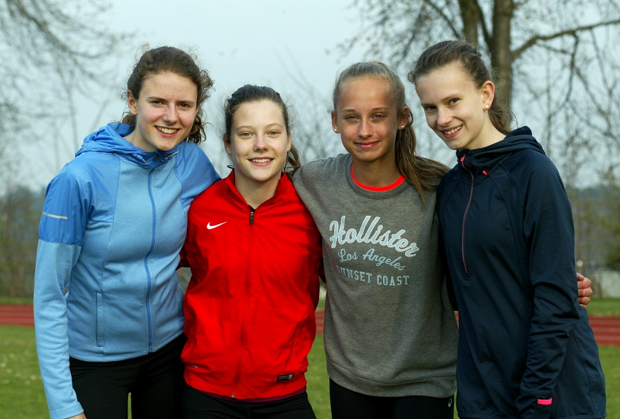 LAZ-Sportler Rüthen: Kiana Hinners, Lea Rogge, Maleen Klee, Delia Ponomarenko.