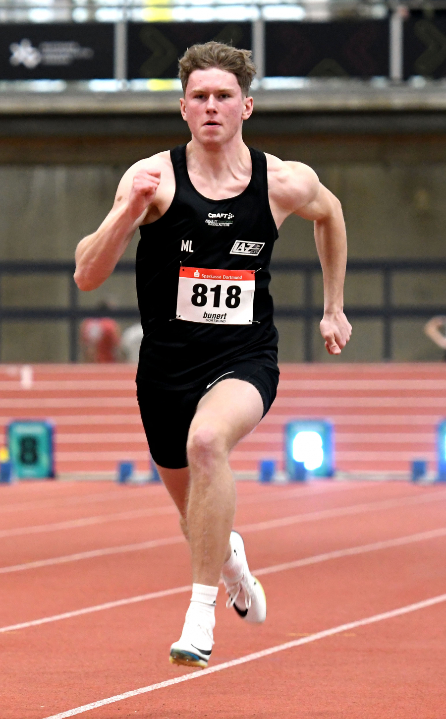 U20-Athlet Moritz Langenscheidt vom LAZ Soest verzeichnete beim Xmas-Cup in Dortmund enorme Steigerungen im Sprint &uuml;ber 60 und 200 Meter. Foto: Bottin