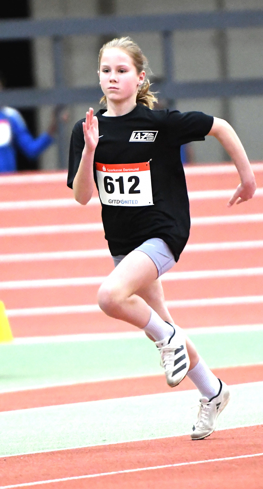 9,76 Sekunden: Die zehnjährige Noelle Biegel war das jüngste Mädchen der gesamten Konkurrenz über 60 Meter. Foto: Bottin 9,76 Sekunden: Die zehnjährige Noelle Biegel war das jüngste Mädchen der gesamten Konkurrenz über 60 Meter. Foto: Bottin