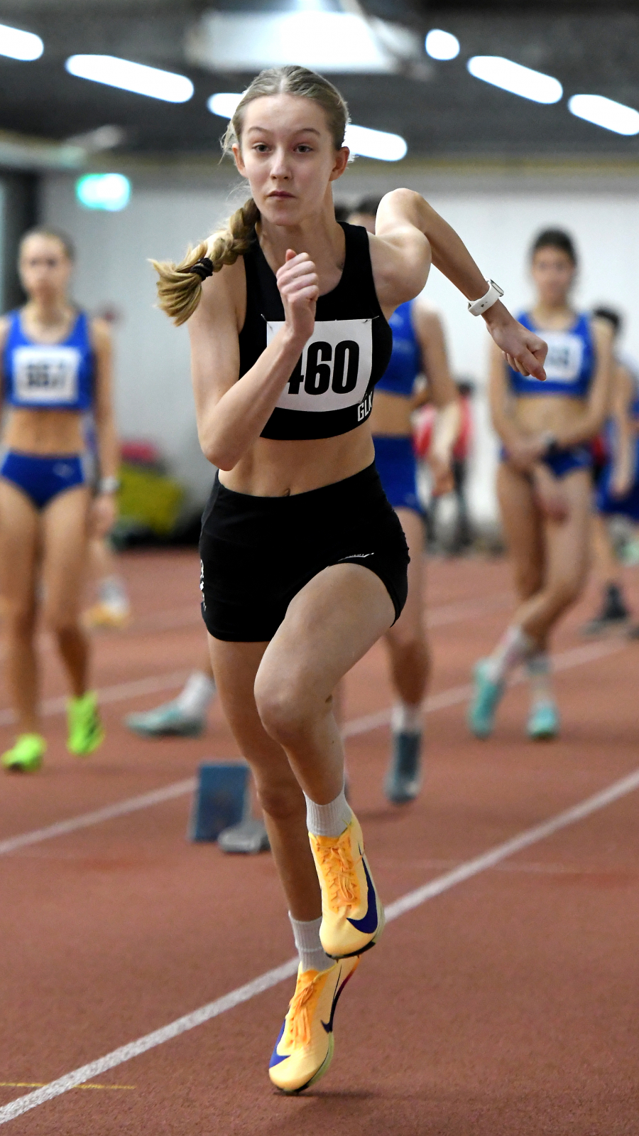 Auch im Sprint gut unterwegs: Greta Karsten (W14) vom LAZ Soest sprintete in 8,71 Sekunden &uuml;ber 60 Meter. Foto: Bottin
