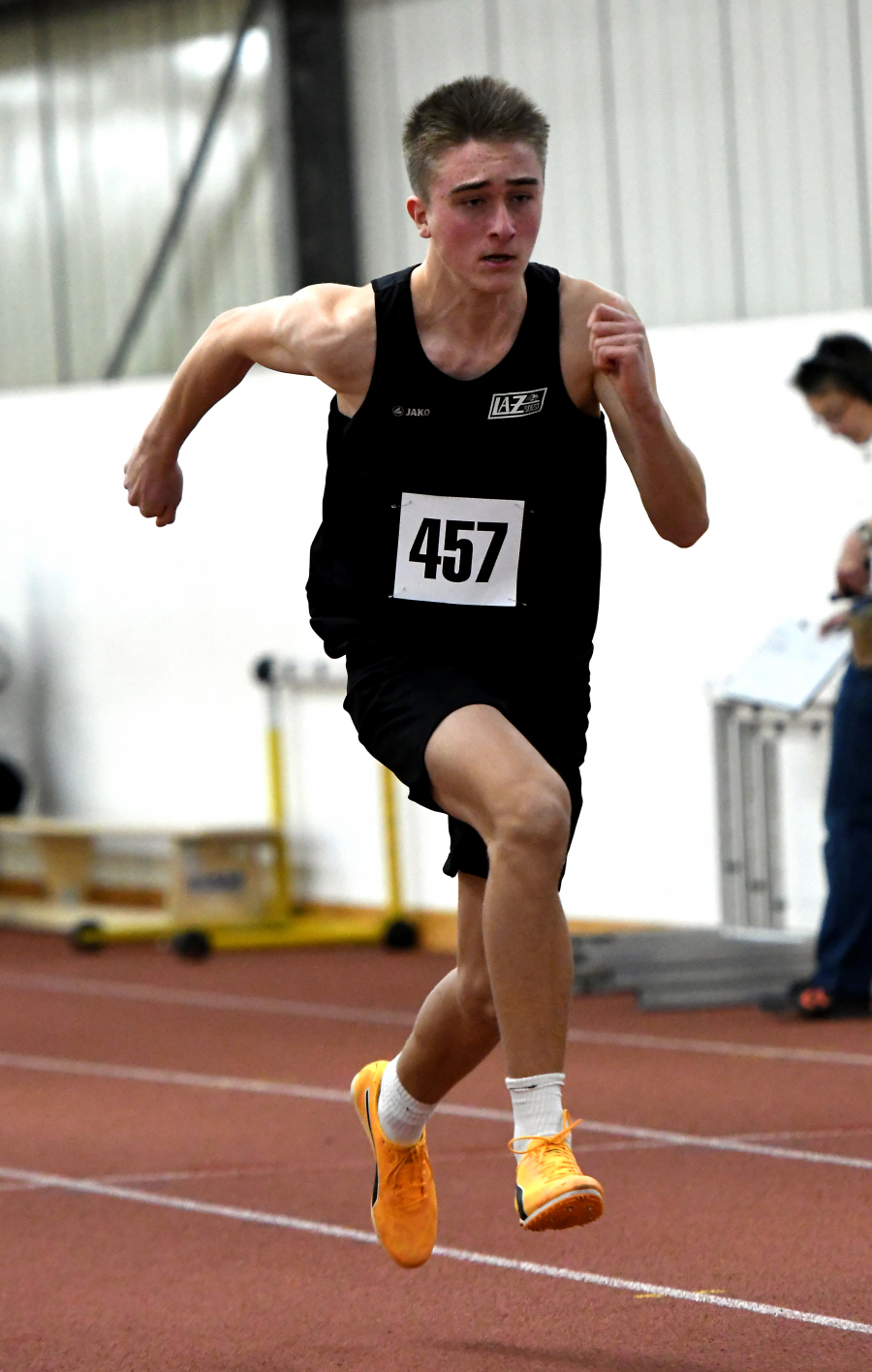 7,75 Sekunden &uuml;ber 60 Meter: M15-Athlet Rafael Hesse vom LAZ Soest war in Wattenscheid so schnell wie nie unterwegs. Foto: Bottin